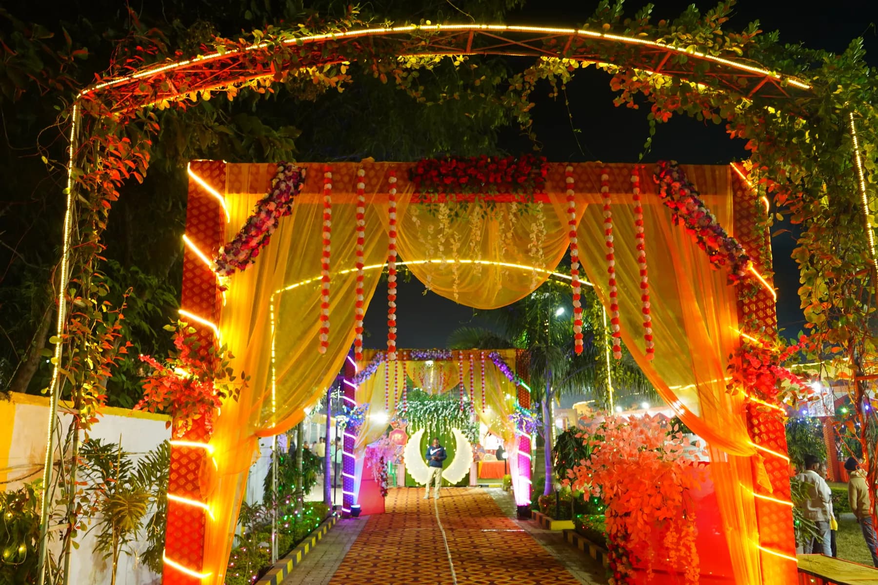 Welcome gate with floral decoration